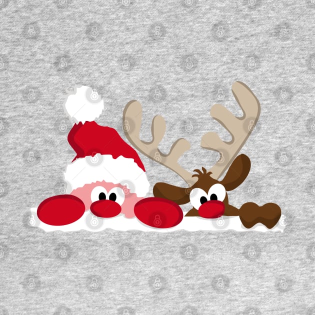 Merry Christmas Santa & Reindeer by holidaystore